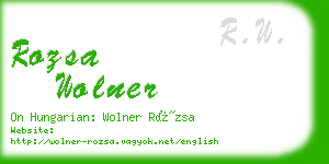 rozsa wolner business card